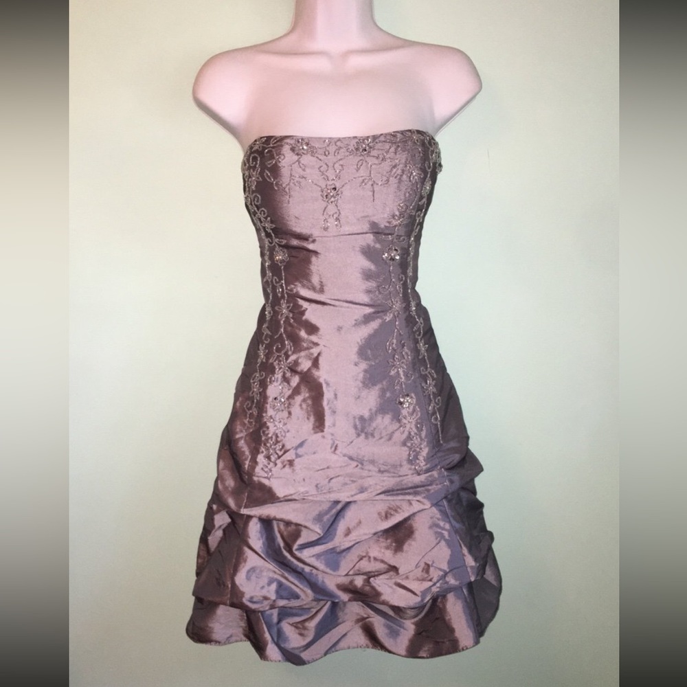 Jump Apparel Strapless Silver Bubble Prom Dress size 11/12